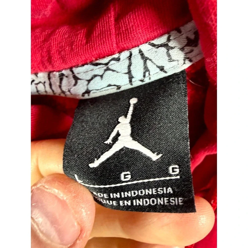 Air Jordan Jumpman Hoodie Mens Large Red Knit Cotton Embroidered Logo Outerwear